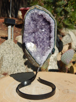 Amethyst Crystal Cluster Display with Stand, Crystal Amethyst Display Cluster, Cluster Amethyst Crystal Display, Amethyst Crystal