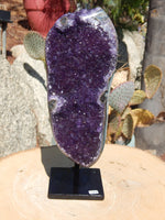 Amethyst Crystal Cluster Display with Stand, Crystal Amethyst Display Cluster, Cluster Amethyst Crystal Display, Amethyst Crystal