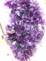 Amethyst Crystal Cluster Display with Stand, Crystal Amethyst Display Cluster, Cluster Amethyst Crystal Display, Amethyst Crystal