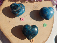 Apatite Crystal Heart Polished Heart Stone Puffy Heart