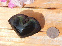 Rainbow Obsidian Heart Stone, Obsidian Rainbow Heart, Rainbow Heart Stone