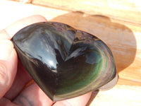 Rainbow Obsidian Heart Stone, Obsidian Rainbow Heart, Rainbow Heart Stone