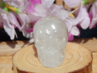 Clear Quartz Crystal Carved Stone Skull 2&quot;, Quartz Carved Crystal Skull, Crystal Quartz Skull