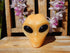 Beeswax Jade Crystal Carved Stone Alien W/ Obsidian Eyes