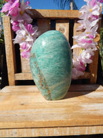 Amazonite Crystal Free Form Display, Crystal Amazonite Polished Stone, Polished Crystal Amazonite Freeform, Crystal Amazonite Polished