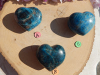 Apatite Crystal Heart Polished Heart Stone Puffy Heart