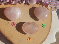 Rose Quartz Crystal Heart Polished Heart Stone Puffy Heart, Rose Quartz Heart, Rose Quartz Heart Crystal