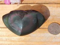 Rainbow Obsidian Heart Stone, Obsidian Rainbow Heart, Rainbow Heart Stone