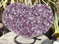Amethyst Crystal Cluster Heart Geode W/Stand, Amethyst Heart Crystal, Heart Crystal Amethyst, Crystal Heart Geode