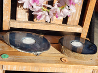 Natural Agate Slab Tealight Candleholder, Natural Agate Sliced Agate Holder, Tea Light candle holder, Agate tea light candle holder