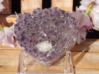 Amethyst Crystal Cluster Heart Geode, Amethyst Heart Crystal, Heart Crystal Amethyst, Crystal Heart Geode