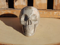 Rhodonite Crystal Carved Stone Skull 3&quot;, Carved Rhodonite Skull, Crystal Rhodonite Carved Skull, Rhodonite Stone Carved Skull