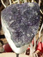 Amethyst Crystal Cluster Display with Stand, Crystal Amethyst Display Cluster, Cluster Amethyst Crystal Display, Amethyst Crystal