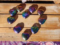 Aura Quartz Crystal Heart, Rainbow Aura Quartz Crystal Heart, Titanium Quartz Crystal Heart, Rainbow Quartz Heart, Aura Heart Quartz, Heart