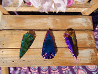 Aura Arrowhead 3&quot;, Rainbow Aura Arrowhead, Titanium Arrowhead, Rainbow Arrowhead, Arrowhead Aura, Arrowhead Titanium, Rainbow Aura
