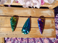 Aura Arrowhead 3&quot;, Rainbow Aura Arrowhead, Titanium Arrowhead, Rainbow Arrowhead, Arrowhead Aura, Arrowhead Titanium, Rainbow Aura