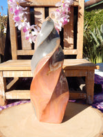 Polychrome Jasper Crystal Swirl Polished Free Form Display, Polychrome Free Form Crystal, Polychrome Jasper Display