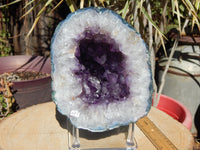 Amethyst Crystal Cluster Geode, Crystal Amethyst Cluster Geode Display, Geode Amethyst Crystal Cluster