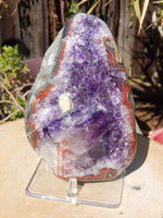 Amethyst Crystal Cluster Geode, Crystal Amethyst Cluster Geode Display, Geode Amethyst Crystal Cluster