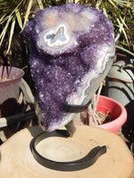 Amethyst Crystal Cluster Display with Stand, Crystal Amethyst Display Cluster, Cluster Amethyst Crystal Display, Amethyst Crystal