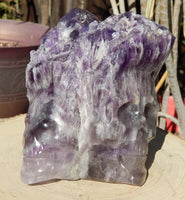 Chevron Amethyst Crystal Carved Double Skull Cluster, Amethyst Chevron Crystal Carved Double Skull, Chevron Amethyst Double Skull,