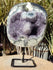 Amethyst Crystal Cluster Display with Stand, Crystal Amethyst Display Cluster, Cluster Amethyst Crystal Display, Amethyst Crystal
