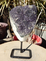 Amethyst Crystal Cluster Display with Stand, Crystal Amethyst Display Cluster, Cluster Amethyst Crystal Display, Amethyst Crystal