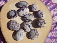 Chevron Amethyst Crystal Carved Palm Stone, Amethyst Chevron Crystal Polished Palm Stone, Chevron Amethyst Palm Stone, Palm Stone Amethyst