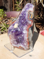 Amethyst Crystal Cluster Geode, Crystal Amethyst Cluster Geode Display, Geode Amethyst Crystal Cluster