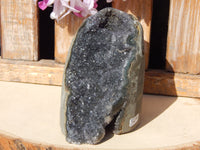 RARE** Black Amethyst Crystal Cut Base, Black Amethyst Crystal Display *RARE*, Crystal Cluster Black Amethyst cut base