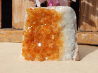 Citrine Crystal Cluster Geode Cut Base Polished, Polished Crystal Citrine Cluster, Citrine Cluster Geode Polished Crystal