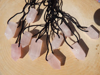 Rose Quartz Point Tower Necklace, Point Tower Rose Quartz Necklace, Rose Quartz Point Necklace, Quartz Point Necklace