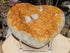 Citrine Crystal Cluster Heart Geode W/Stand, Crystal Citrine Heart Geode Cluster, Citrine Heart Crystal Geode